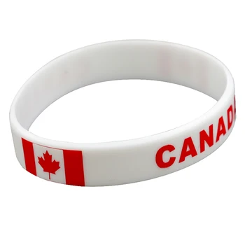 

100pcs Canada flag silicone wristband bracelet free shipping