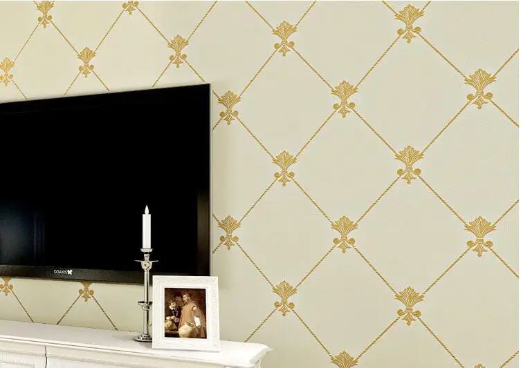 Waliicorners Modern minimalist diamond lattice 3D three-dimensional embossed nonwoven wallpaper bedroom living room tv 19 QQ20180105183512