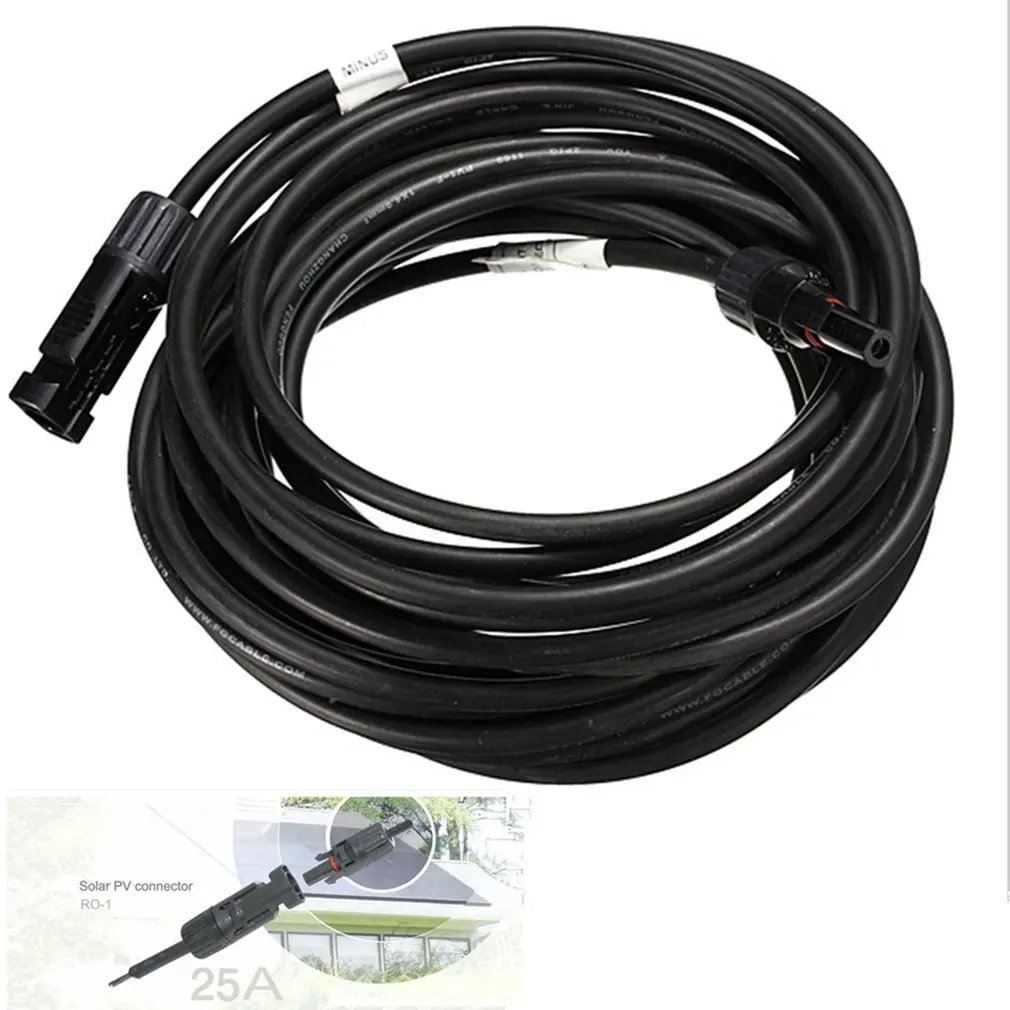 

Super Long Flexible Solar Panel Extension Cable Good Abrasion Resistance Cable With PV Wire Male Female MC4 Connector