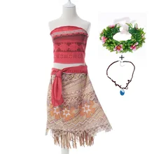 VOGUEON/платья принцессы для девочек; летний маскарадный костюм для девочек «Моана»; детский пляжный костюм без рукавов; комплект из 2 предметов; Детские вечерние платья «Моана»