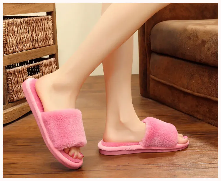 Love Heart Winter Cotton Slipper For Women