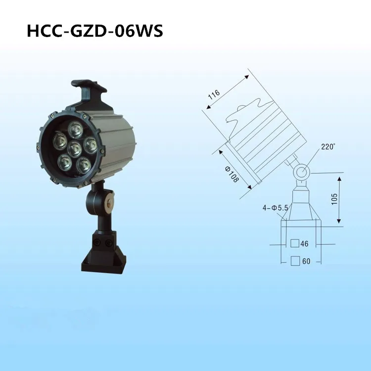 6 Вт 110/220 В Короткий рычаг водонепроницаемый алюминиевый светодиодный станок рабочий свет высокое качество суровое место токарный станок с ЧПУ освещение машины