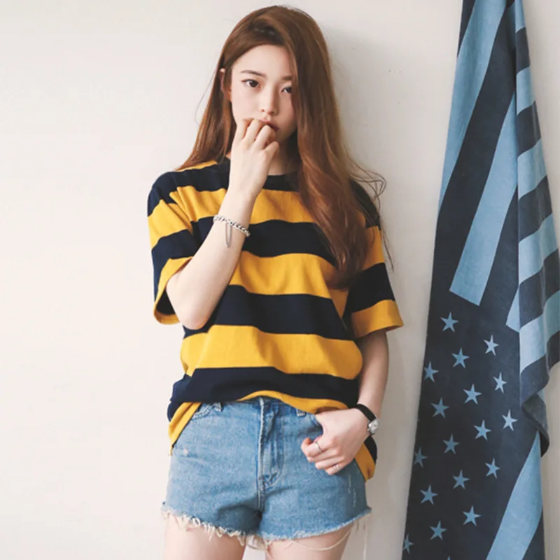 

Mr.nut2019 new women's T-shirt women's casual striped shirt T-shirt loose casual ladies office shirt