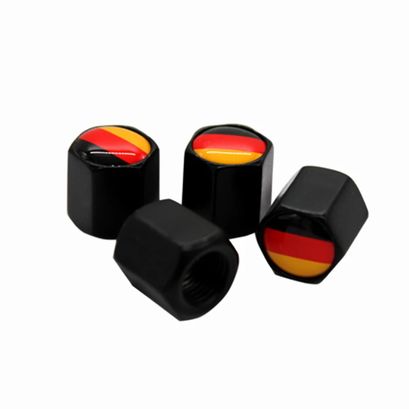#*Cheap HAUSNN 4Pcs Pack Tire Stem Caps Tyre Accessories Valve Caps Car Styling Germany Flag Logo For VW BMW Benz MINI