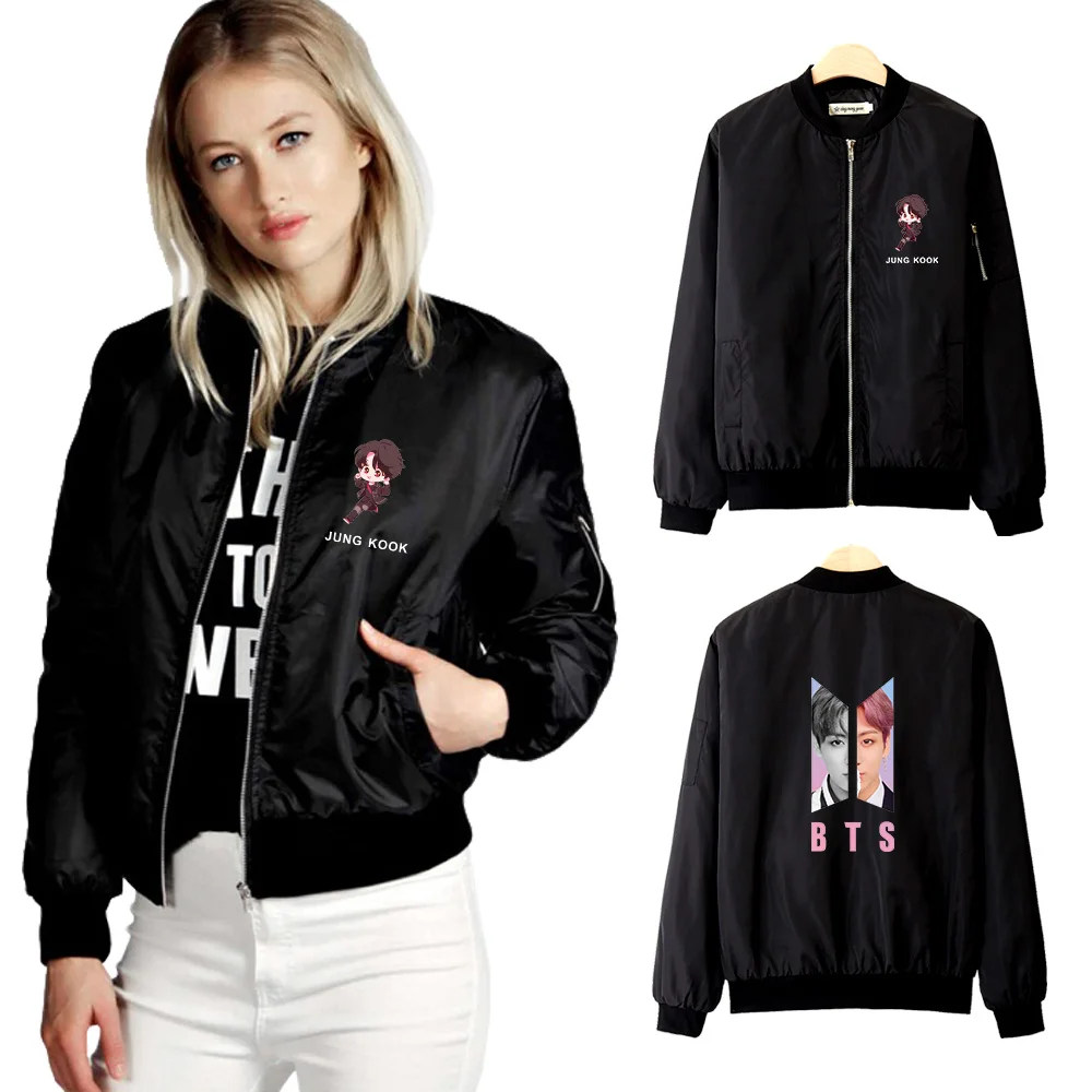 2019 BTS новый альбом карта души persona Flight Jacket женский новый стиль тонкая куртка эксклюзивный Harajuku Весенняя летная одежда