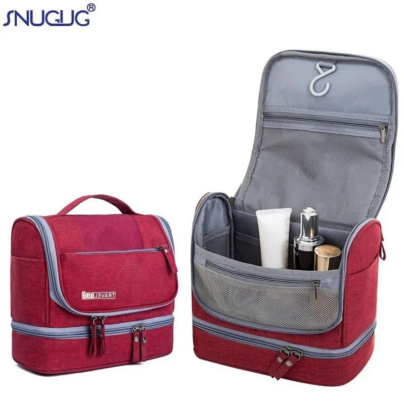 

New Waterproof Oxford Travel Cosmetic Bags For Men And Women Portable Makeup Toiletry Bag Double Layer Organizer Beauty Bag Case