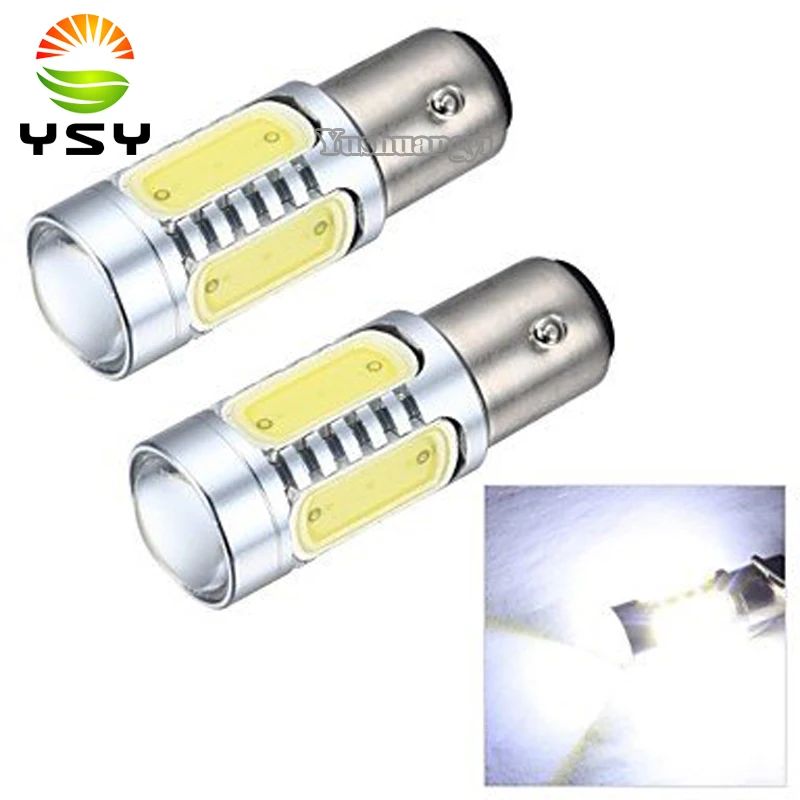 2 шт. 1157 7 5 W 650LM COB LED с объективом белый свет реверсивная лампа/стоп сигнал|cob led|cob