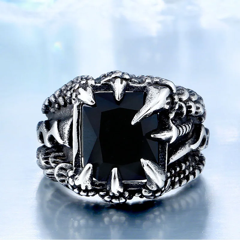 Крутое кольцо-коготь дракона с красным/синим/черным камнем из нержавеющей стали CZ Кольцо мужское Hiqh качество ювелирные изделия цена BR8-178