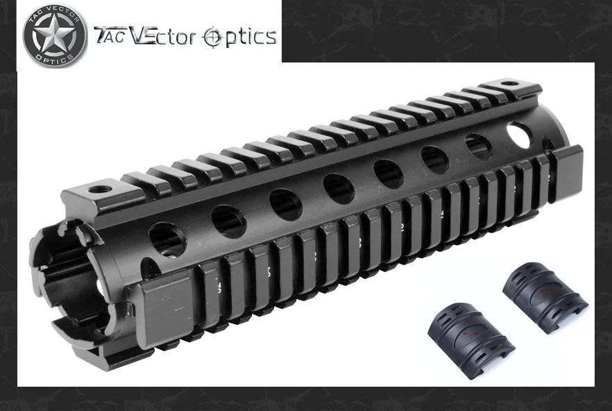 

Vector Optics .223 Mid Length 8.5" Quad Rail System DropIn 2 piece Rifle Forearm Handguard Mount Free 16pcs Rubber Covers