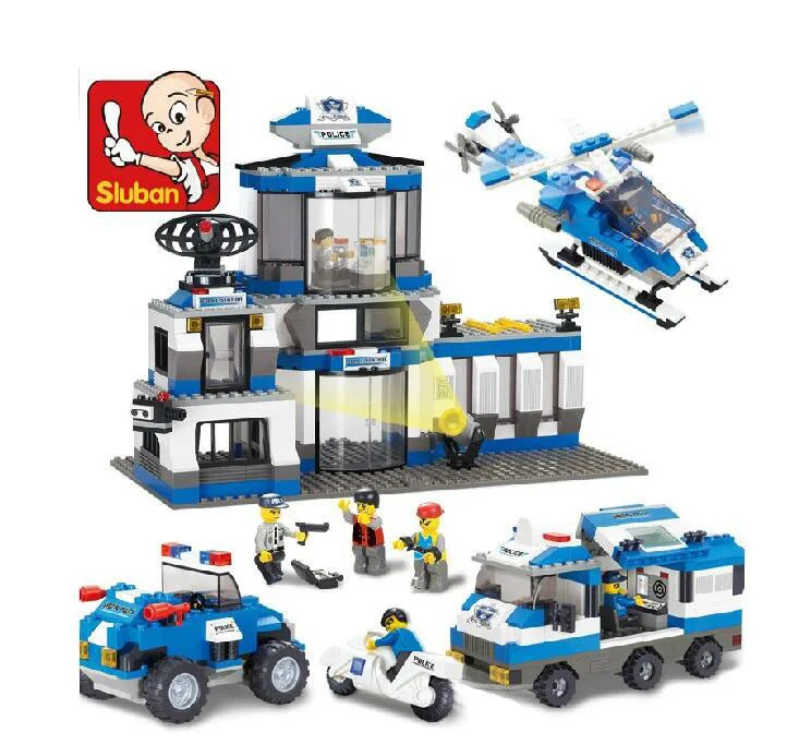 

ABS Enlighten 0193 Building Block Special Police Headquarters Model Toy Bricks Educational Block for Boy Children Game 859 Pcs
