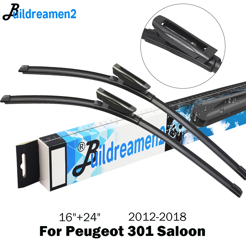 

Buildreamen2 For Peugeot 301 Saloon 2012-2018 Car Styling Wiper Blade Auto Rubber Windshield Wiper 2 Pieces