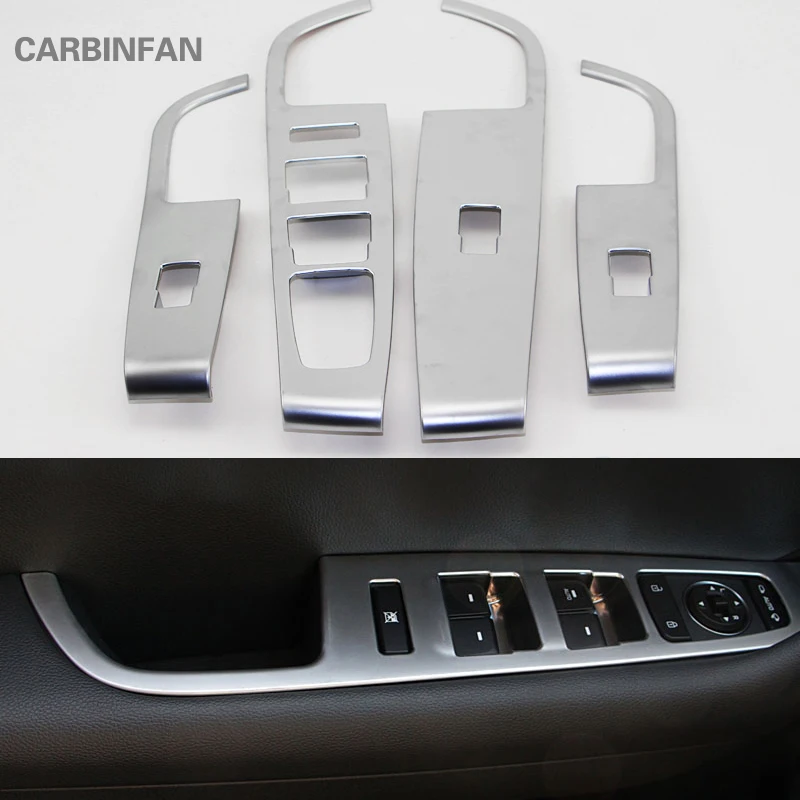 

Window Lifter Control Frame Window Switch Armrest Cover Trim car Interior Styling For Hyundai Sonata i45 LF 2015 2016 2017 P209