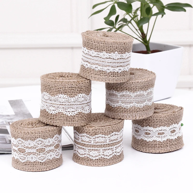 

5cm Linen Inlaid Lace Wedding Decoration DIY Handicraft Accessories Linen Inlaid Lace Home Decoration Gift Packaging Combination
