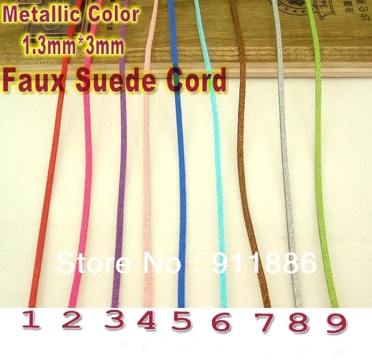 NewArrivalFashionMetallicColor3x15mmFauxSuedeCordLeatherLace
