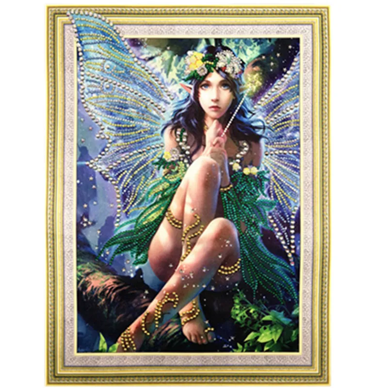 

5D DIY Diamond Painting Cartoon Elf Beauty Girl Animal Pattern Special Shape Diamond Cross Stitch Crystal Round Diamond Mosaic