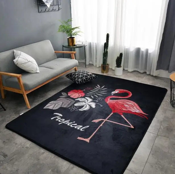 INS 155*200CM Super Large fashion Soft Flannel black and white Rug thick soft living room Carpet play mat Non-slip rug blanket