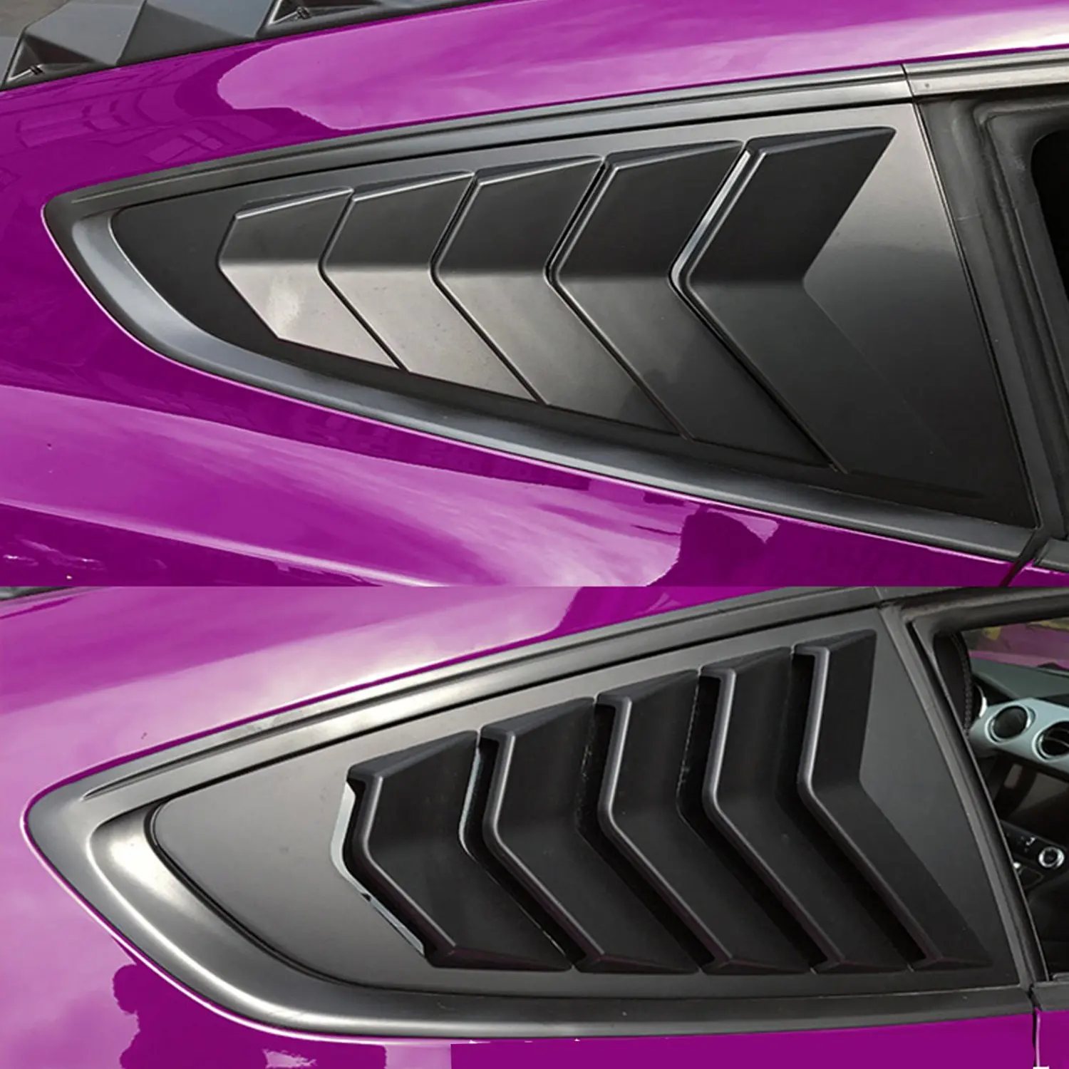 1 матовый черный GT Lambo стиль окно Совок жалюзи ABS окно козырек крышка защита от солнца дождь тени вентиляционное отверстие для Ford Mustang