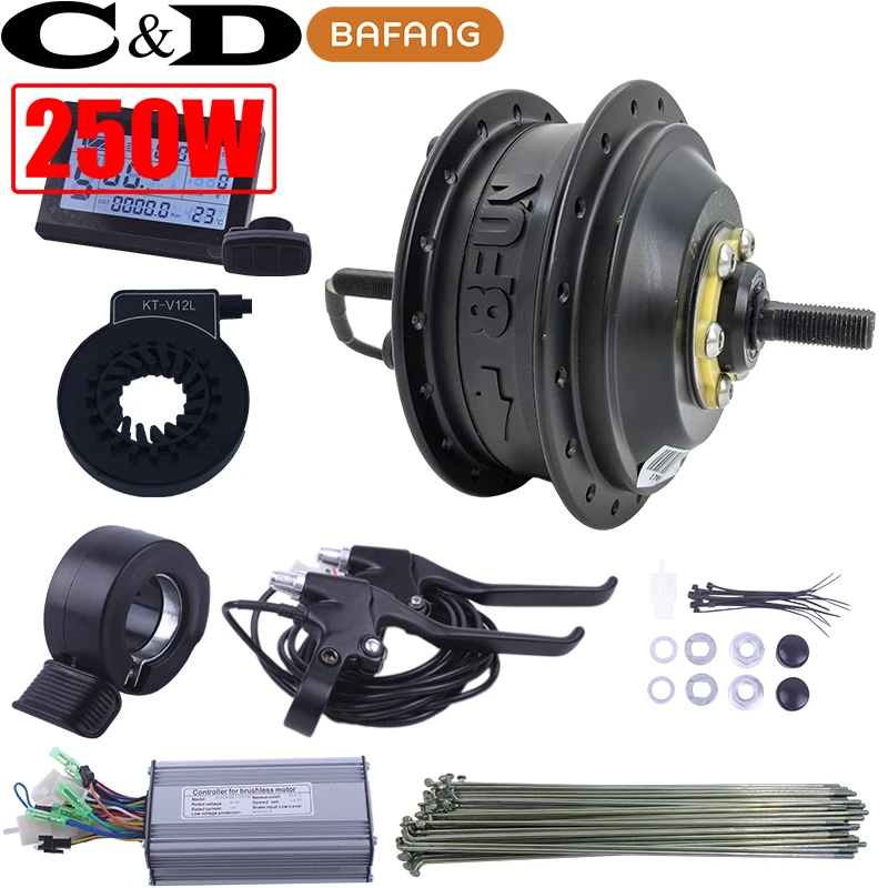 

36V 250W 48V 350W BAFANG SWXH Rear Motor Electric bike conversion kit without rim battery LED LCD 4 displays RM G010.250.D