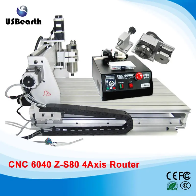 

Desktop Mini CNC Machine 6040 Z-S80 with rotary axis for metal wood engraving