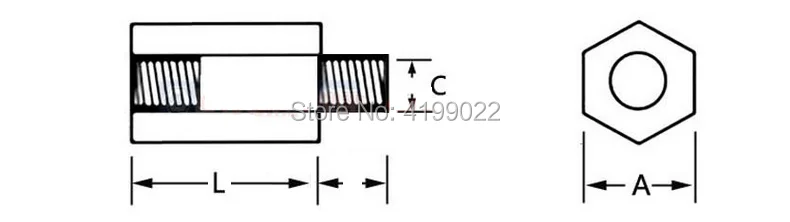 M3 Nylon standoff male-Female -000