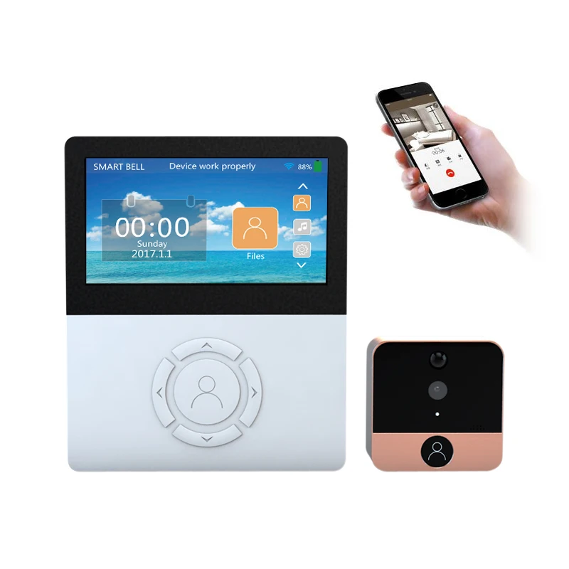 

Security 1.0MP WiFi Wireless Digital Peephole Door Viewer 4.5" Screen Door Camera Wifi Doorbell IR Infrared Video Talk