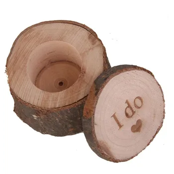 

ANGRLY Wooden Printed I do Love Heart Shabby Chic Rustic Wedding Ring Bearer Box Rustic Wedding Ring Bearer Pillow Party Box