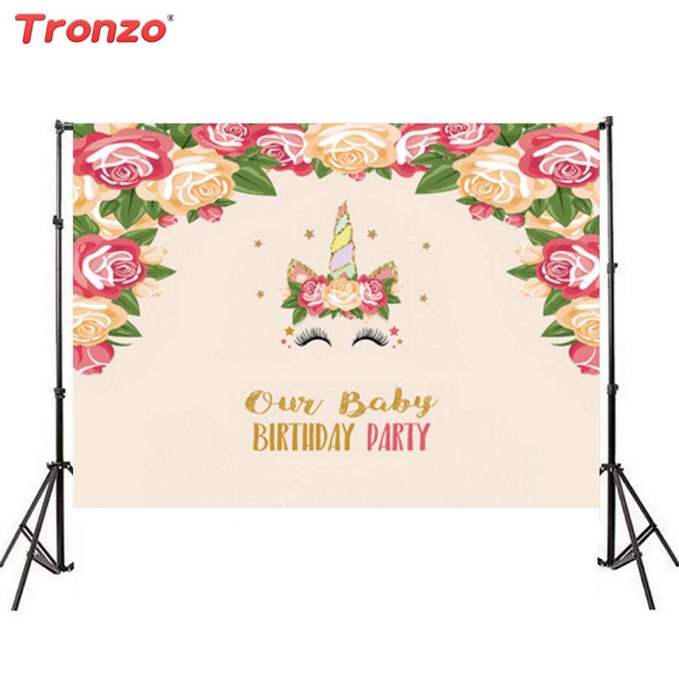 

Tronzo Unicorn Photography Backdrop Birthday Party Decrations Kids Baby Shower 80x120cm Cartoon Unicorn Photographic Background
