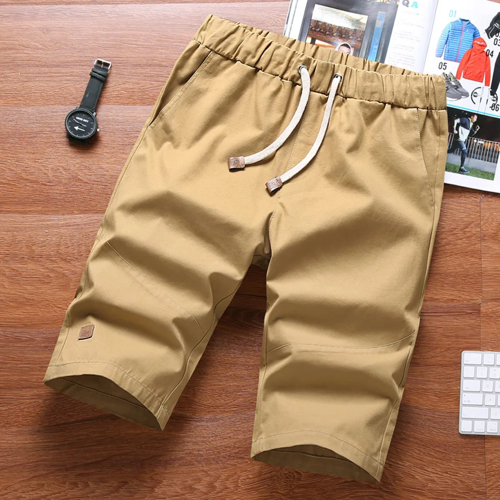 Летние повседневные мужские шорты с эластичной резинкой на талии, летние шорты для молодых мужчин, Повседневные Шорты Для дома и путешествий, тонкие мужские шорты Mar19