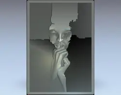 3D модель рельефного для ЧПУ в STL формат файла лицо