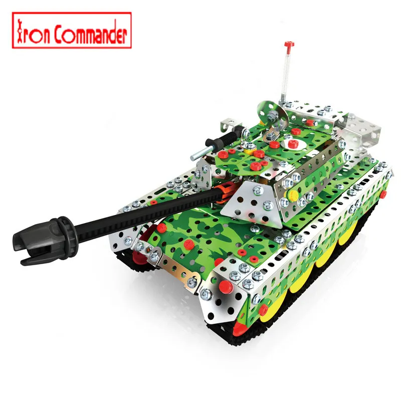 

Funny Metal Iron DIY Assembly Blocks Car Models Educational screw nut mkd2 Toys for Children Military Apache Aircraft / tank