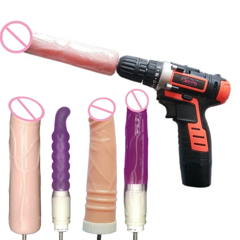 New  Female Automatic Rotating Masturbation Sex Machine Gun Electric Drill with 4 Dildos Love Machine Se