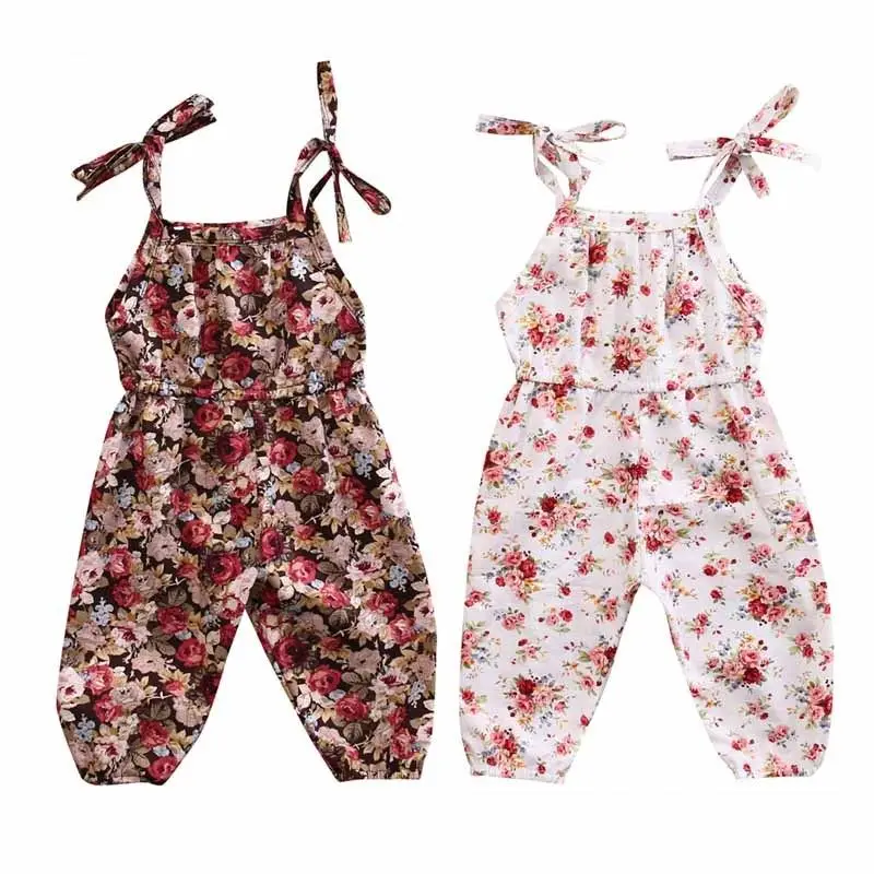 

Kids Baby Girls Infant Floral Romper Jumpsuit Summer Girl Costume Rompers Children Clothing Sleeveless Cotton Clothes Outfits