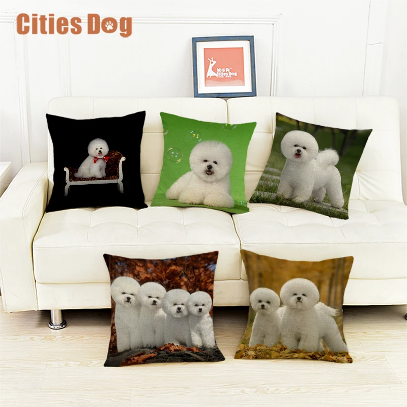 Подушка для собаки декоративные подушки Bichon Frise домашний декор дивана|cushion cover|housse