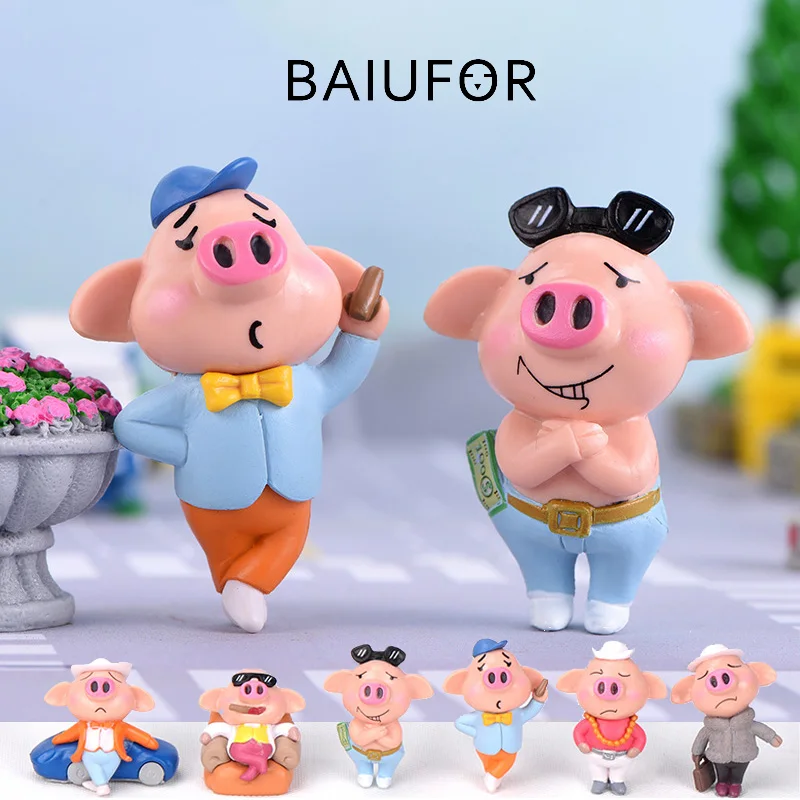 BAIUFOR миниатюрные Мультяшные богатые свиньи Фея Сад гном микро пейзаж Декор