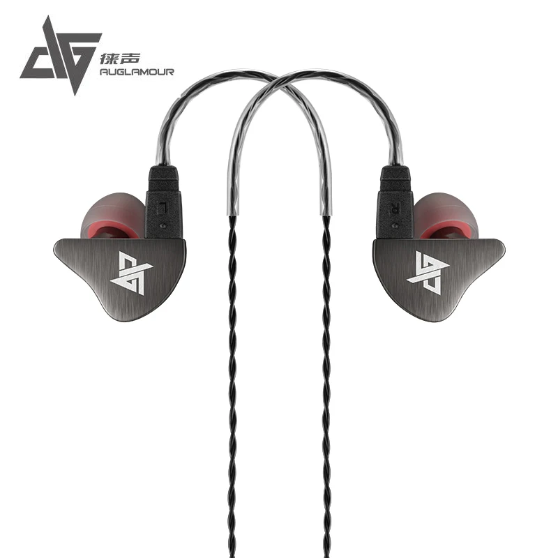 

Original AUGLAMOUR R8 Sport Earhook Metal Earphone HIFI Earphone Headset With 2-Pin Detachable Detach Cable Free Shipping