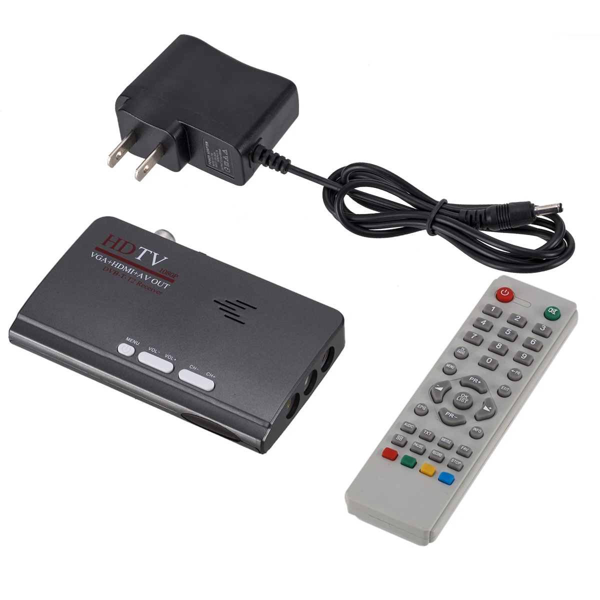 DVB-T/DVB-T2 ТВ-тюнер ресивер DVB T/T2 ТВ-приставка VGA AV CVBS 1080P HDMI Цифровой HD спутниковый ресивер с пультом дистанционного управления