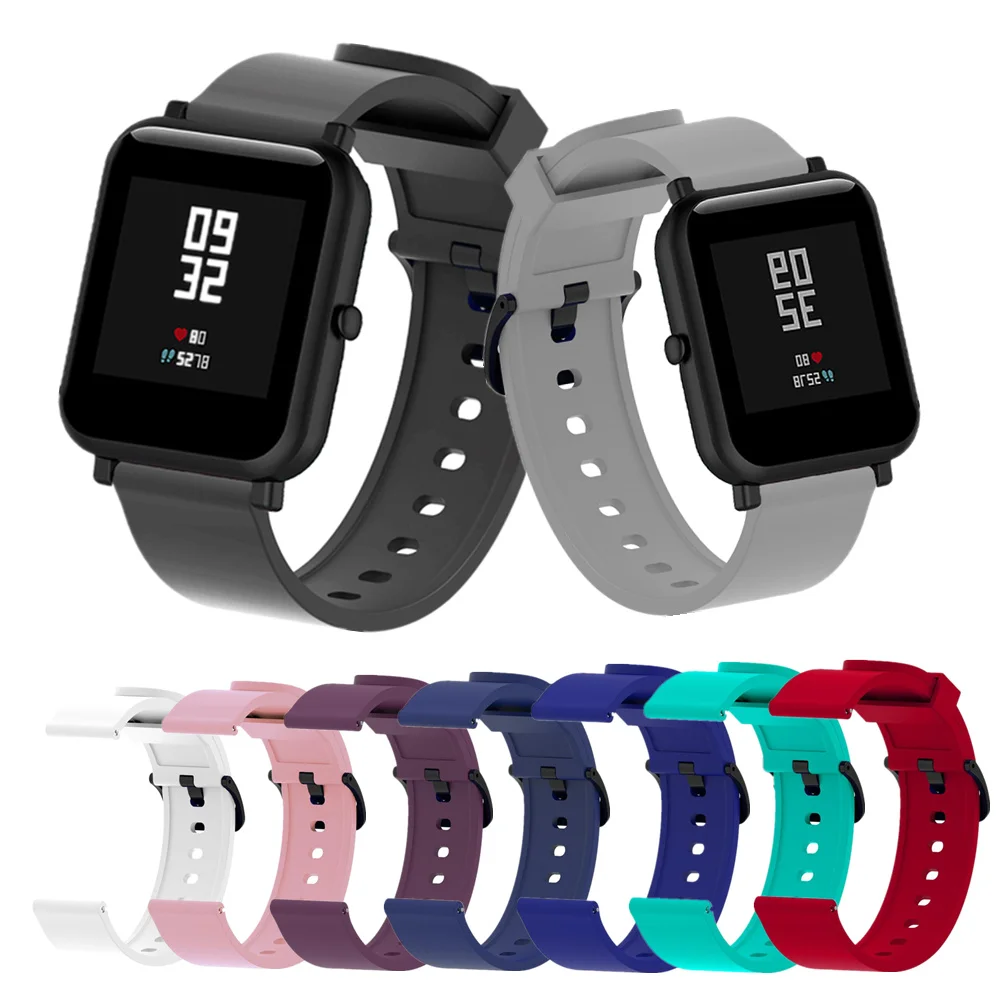 Ремешок силиконовый для Xiaomi Amazfit Bip сменный Браслет наручных часов Garmin Vivoactive3/Vivomove