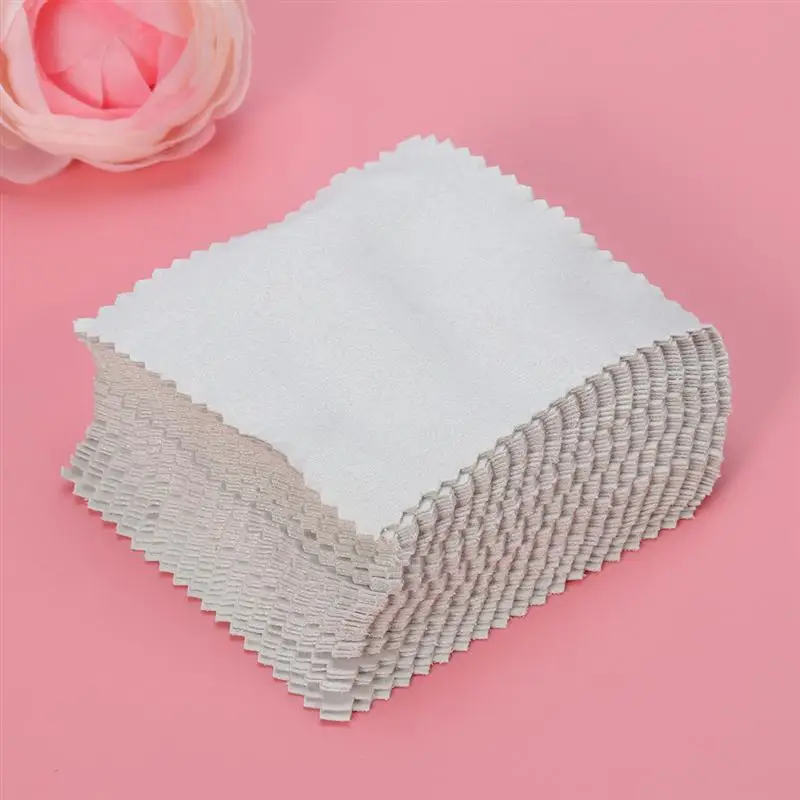 

50pcs 8*8cm Jewelry Cleaning Cloth Polishing Cloth for Sterling Silver Gold Platinum