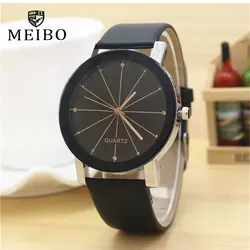 Роскошные брендовые наручные часы унисекс часы мужские популярные женские часы модные Нержавеющая сталь Кожаный ремешок смотреть Relogio