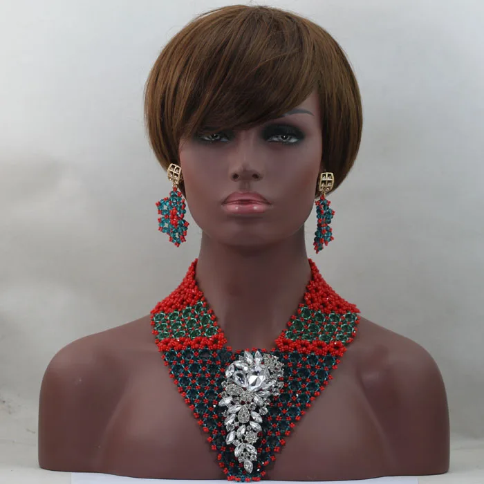 AfricanCrystalBeadSetNewNigerianBeadedJewelryFashionStyle