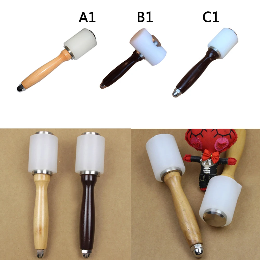 PA клей стержень кожаная резьба молоток из воловьей кожи сшить деревянная ручка молотка кожевенное ремесло Резьба молоток DIY ручной инструмент для работы по дереву