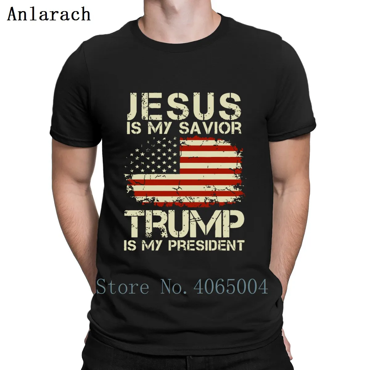 

Jesus Is My Savior Trump Is My President Trump T Shirt Short Sleeve Interesting O Neck Designer Casual Natural Spring Shirt
