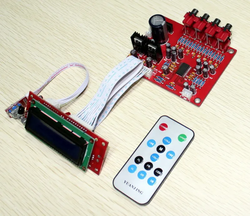 

YJ LC75342 Four channel audio input Remote control preamplifier completed board+LCD display