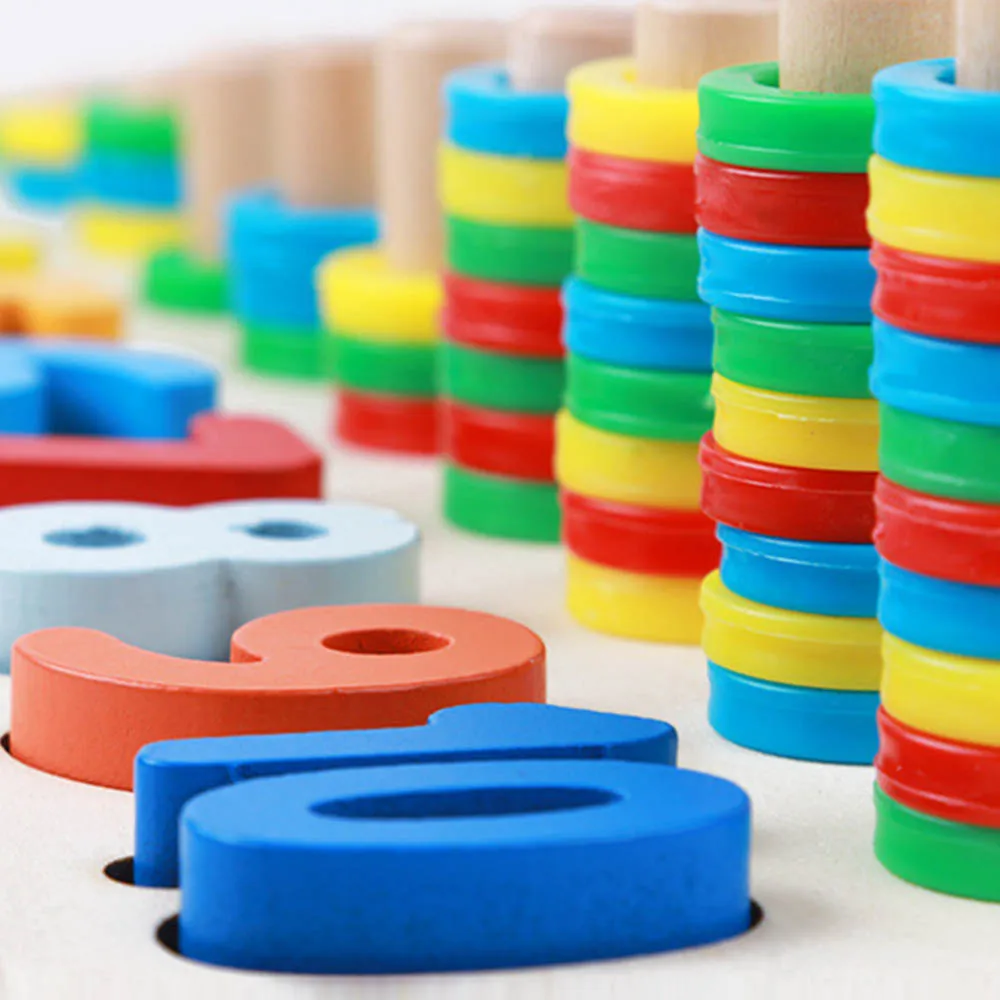Детская деревянная красочные номера материалы montessori Учимся считать соответствующие цифровой Форма матч ранее обучение Математические Игрушки