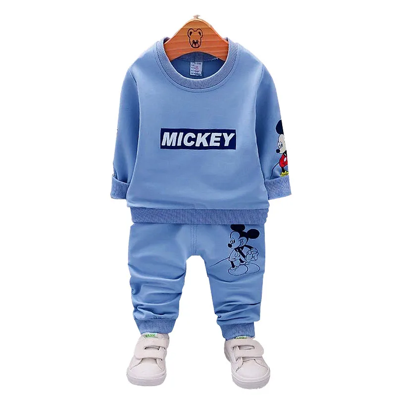 الخريف الفتيان مجموعة ملابس ميكي الطفل الأطفال الأزياء القطن Sweatershirt T قميص و السراويل الدعاوى الاطفال الملابس مجموعات زي