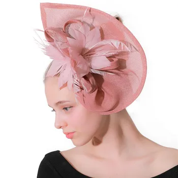 

Wedding Fascinators pillbox fedora hats Accessories women headbands ivory summer feather hats New Multiple colors high quality