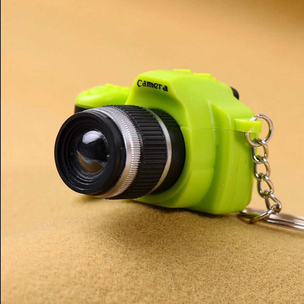 Пластик игрушка Камера Ключи Цепи дети цифровой зеркальной Камера игрушка светодиодный световой звук светящийся подвеска брелок сумка