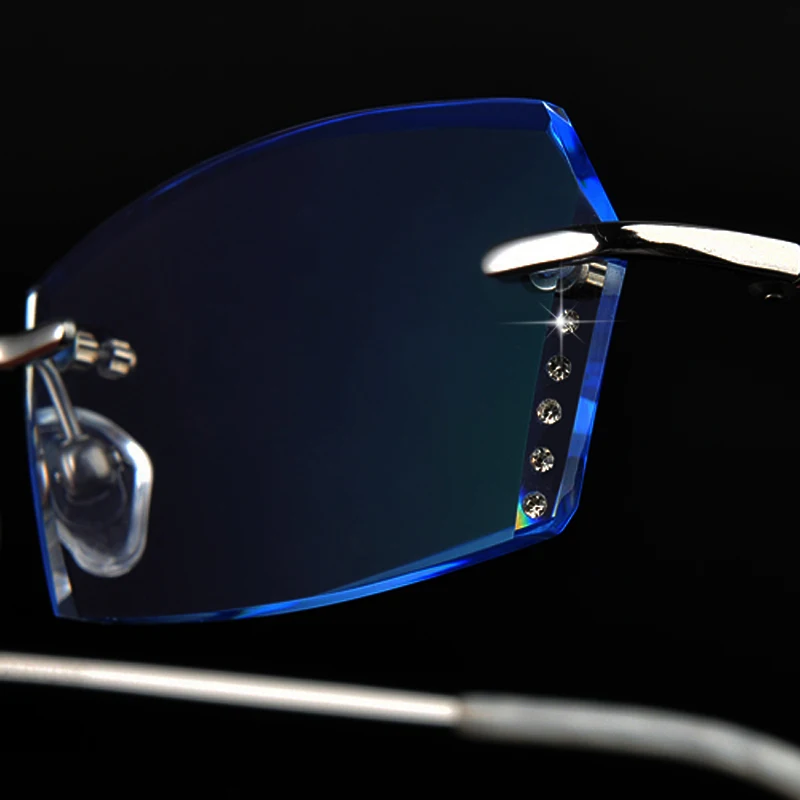 Gläser Brille Trimmen Randlose Ultraleicht Farbe 85 Frau Gläser Fertig Weibliche Film Diamant SWqAn4Z