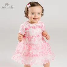 Dave bella/летние вечерние платья для маленьких девочек на свадьбу и день рождения, детские платья в стиле Лолиты, Одежда для младенцев, малышей DB7554