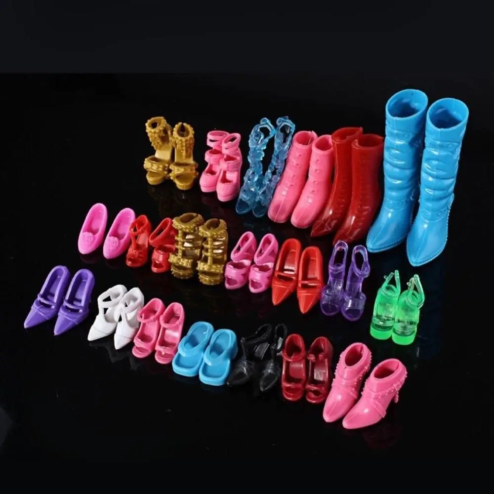 

10 Pairs/Pack Mini Fashion Shoes Boots For Princess Dolls Kid Toys Random Color